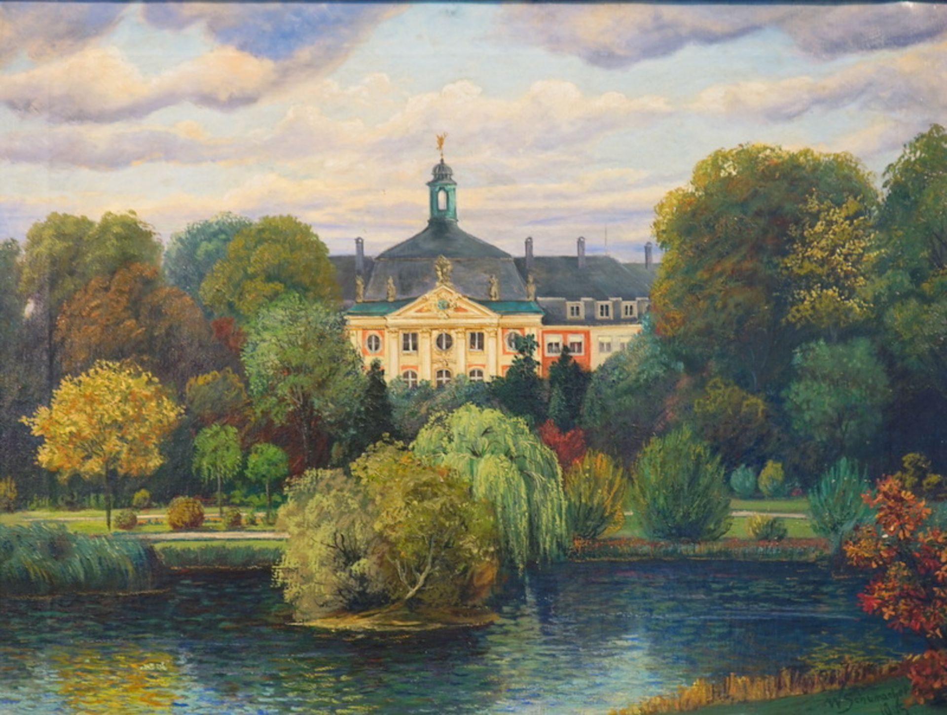 Schumacher, W. (unentschlüsselt): Das Schloss zu Münster von der Gartenseite, dat. 1905