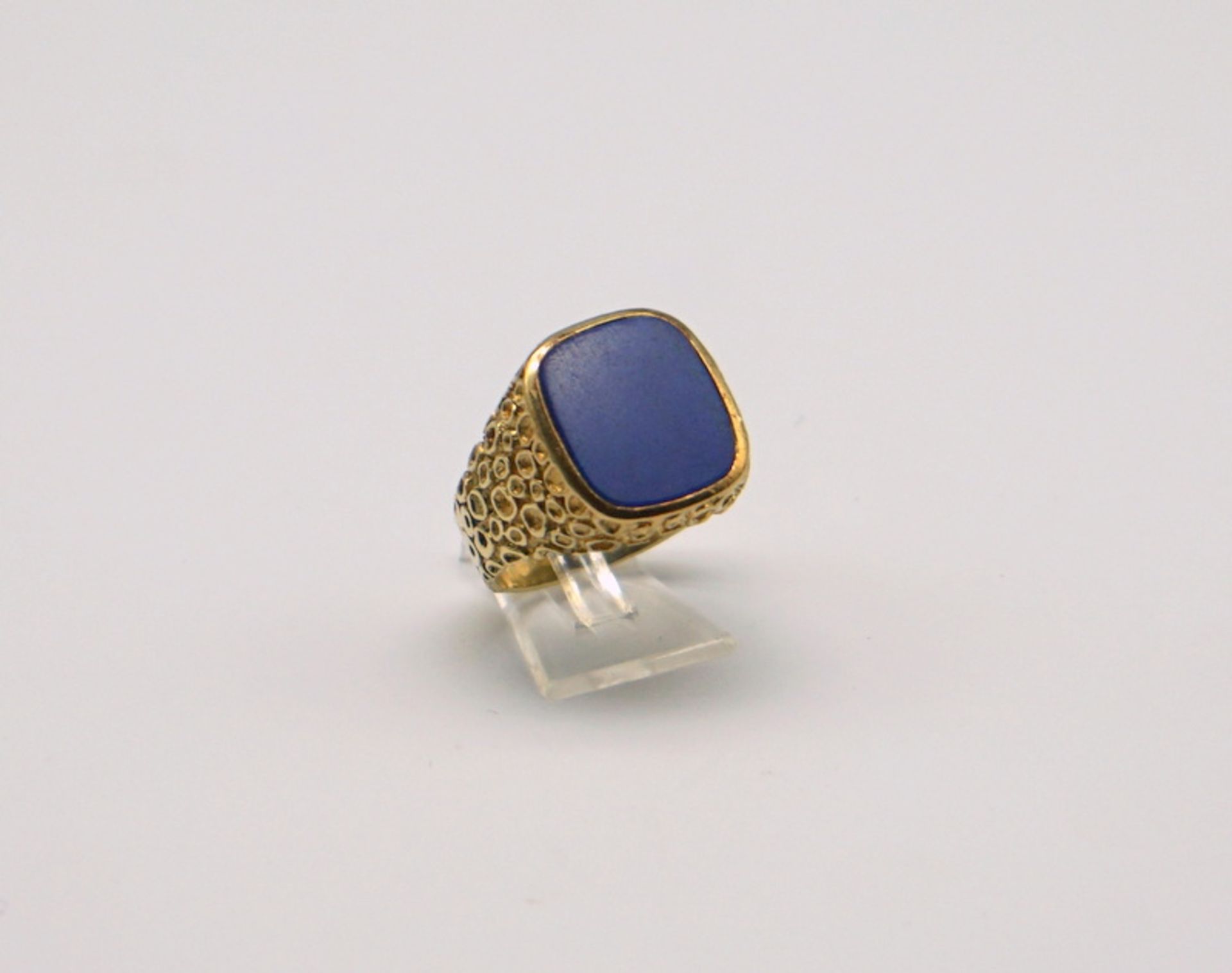 Herren Siegelring mit Lapislazuli, 585 GG - Image 3 of 5