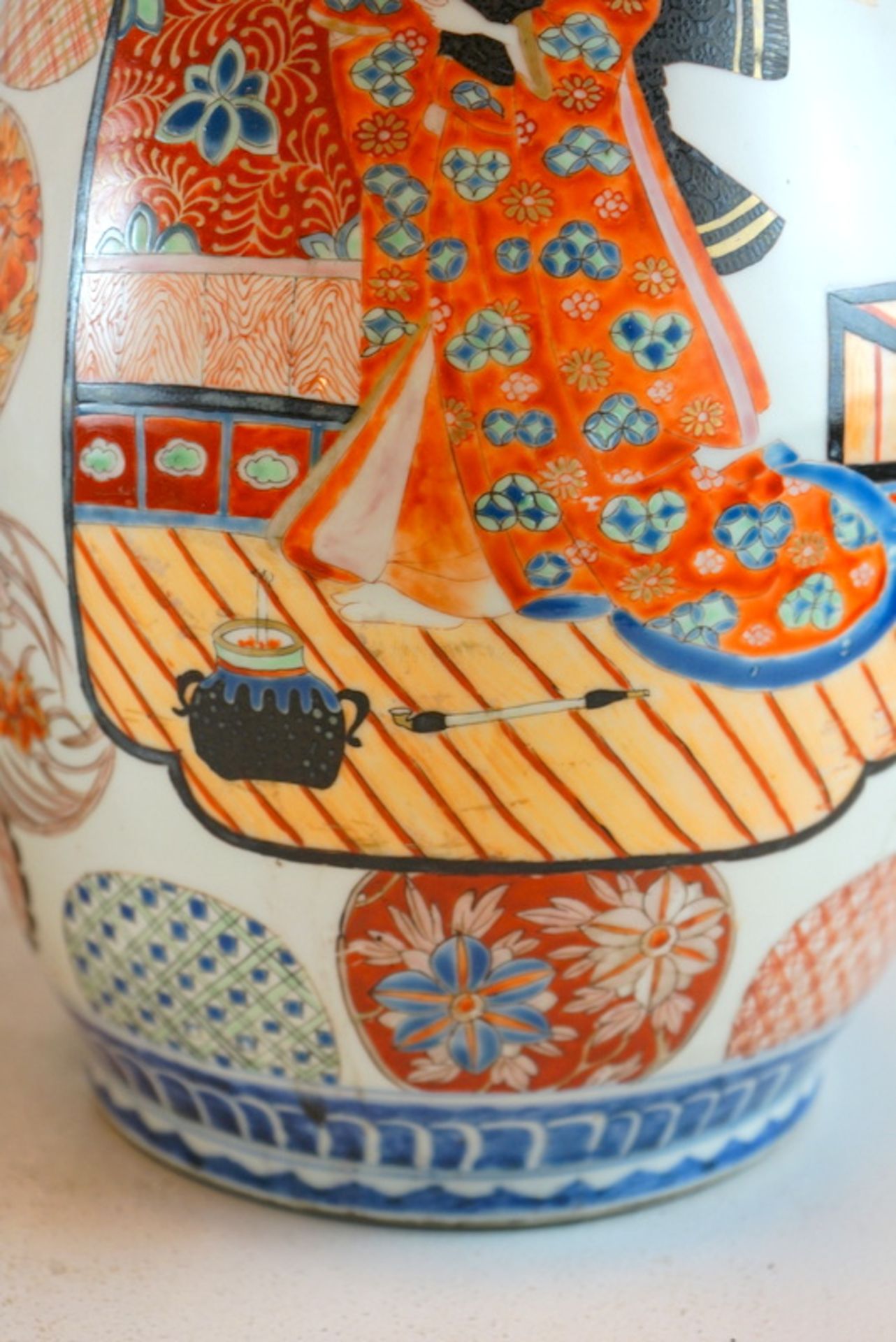Pärchen grosse Japanische Vasen Meiji 19. Jh. - Bild 4 aus 5