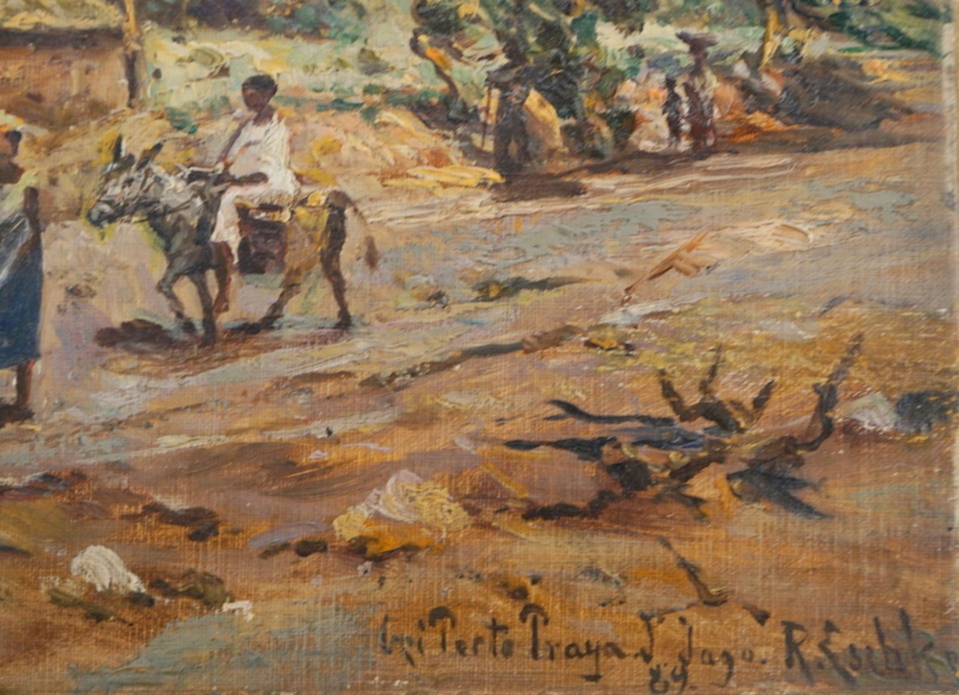 Eschke, Richard-Hermann: Bei Porto Praya St. Jago, 1889, Öl auf Holz - Image 3 of 3