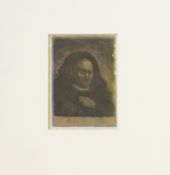 Rembrandt, Harmenszoon van Rijn: Rembrandt´s Mutter mit Hand auf derBrust 1631 - später Abzug/Zust