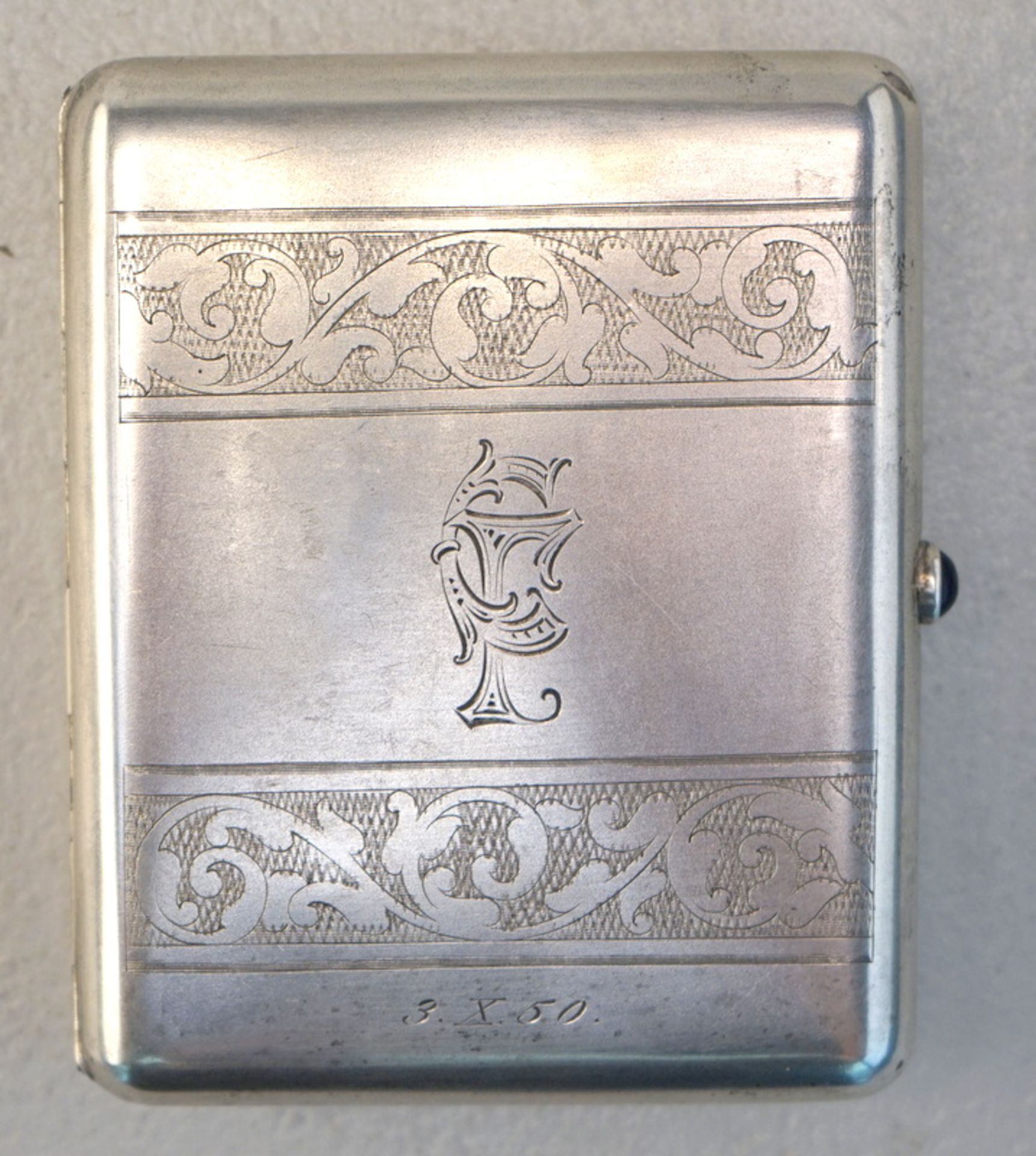 Grosses Zigarettenetui 875 Silber Riga Lettland ca. 1920
