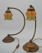 Zwei Nachttischlampen des Jugendstil, um 1910