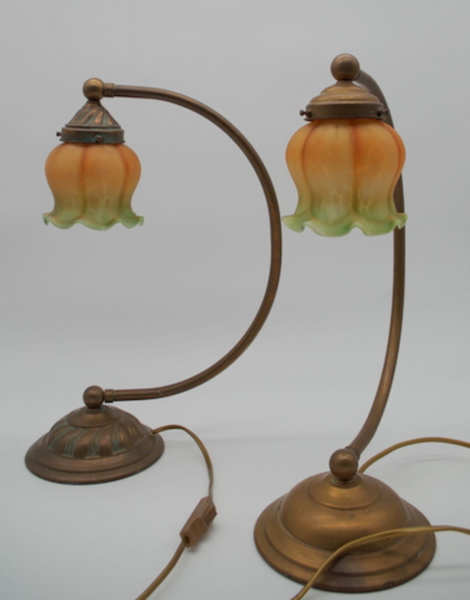 Zwei Nachttischlampen des Jugendstil, um 1910