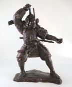 Bronze eines historischen Samurai- Kriegers I, Höhe 57cm