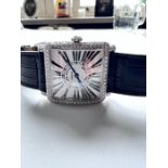 Lady'S Franck Muller Master Square 18Ct White Gold Wristwatch