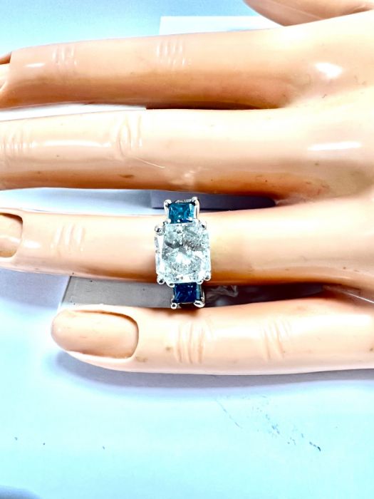 14ct white gold Diamond ring 5.71ct - Image 10 of 14