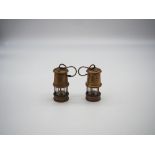 2x brass miners lamps