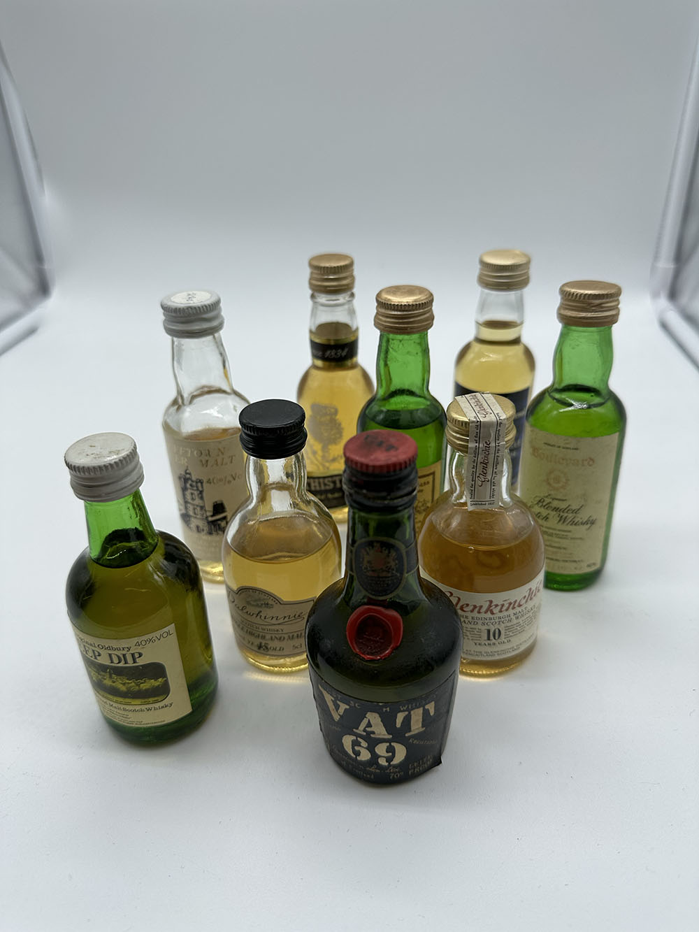 A mixed lot of miniature whisky bottles