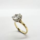 An 18ct yellow gold single solitaire 3.10ct diamond ring