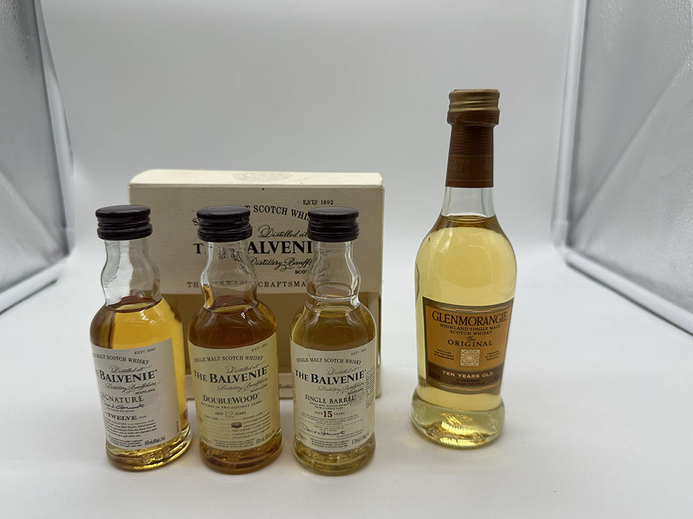 A collection of miniature whisky