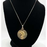 An 18ct yellow pendant and chain
