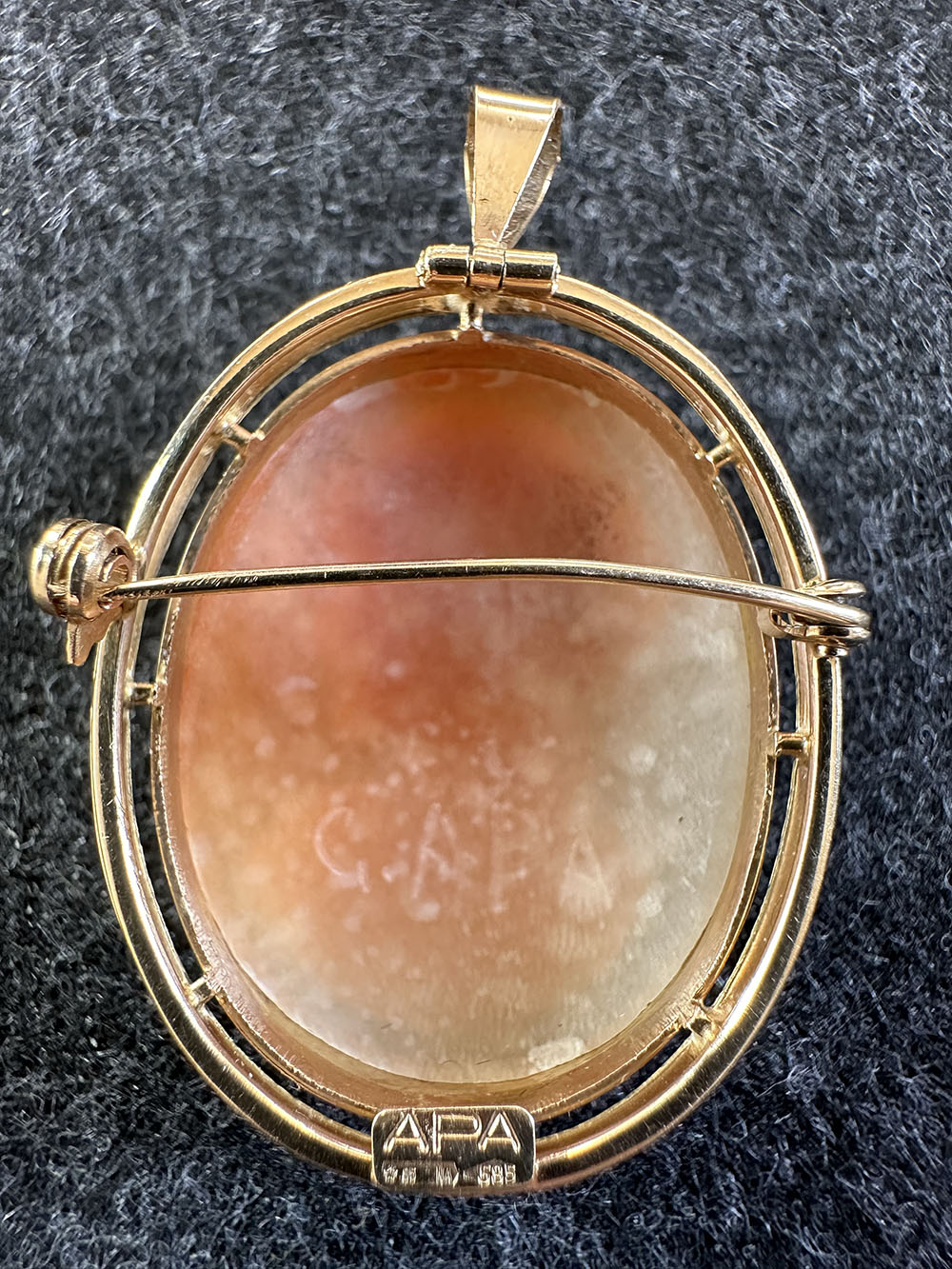 A 14ct gold cameo brooch / pendant - Image 2 of 5
