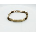 A 9ct yellow gold solid curb bracelet