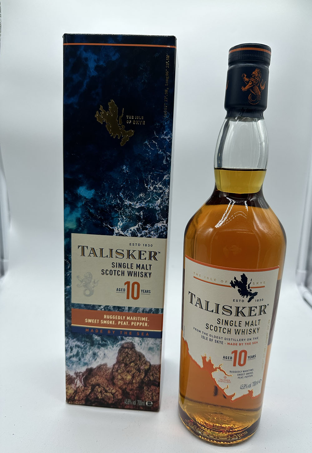 A bottle of Talisker malt whisky