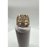 A large 9ct yellow gold vintage signet ring