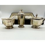 A Silver vintage condiment dishes