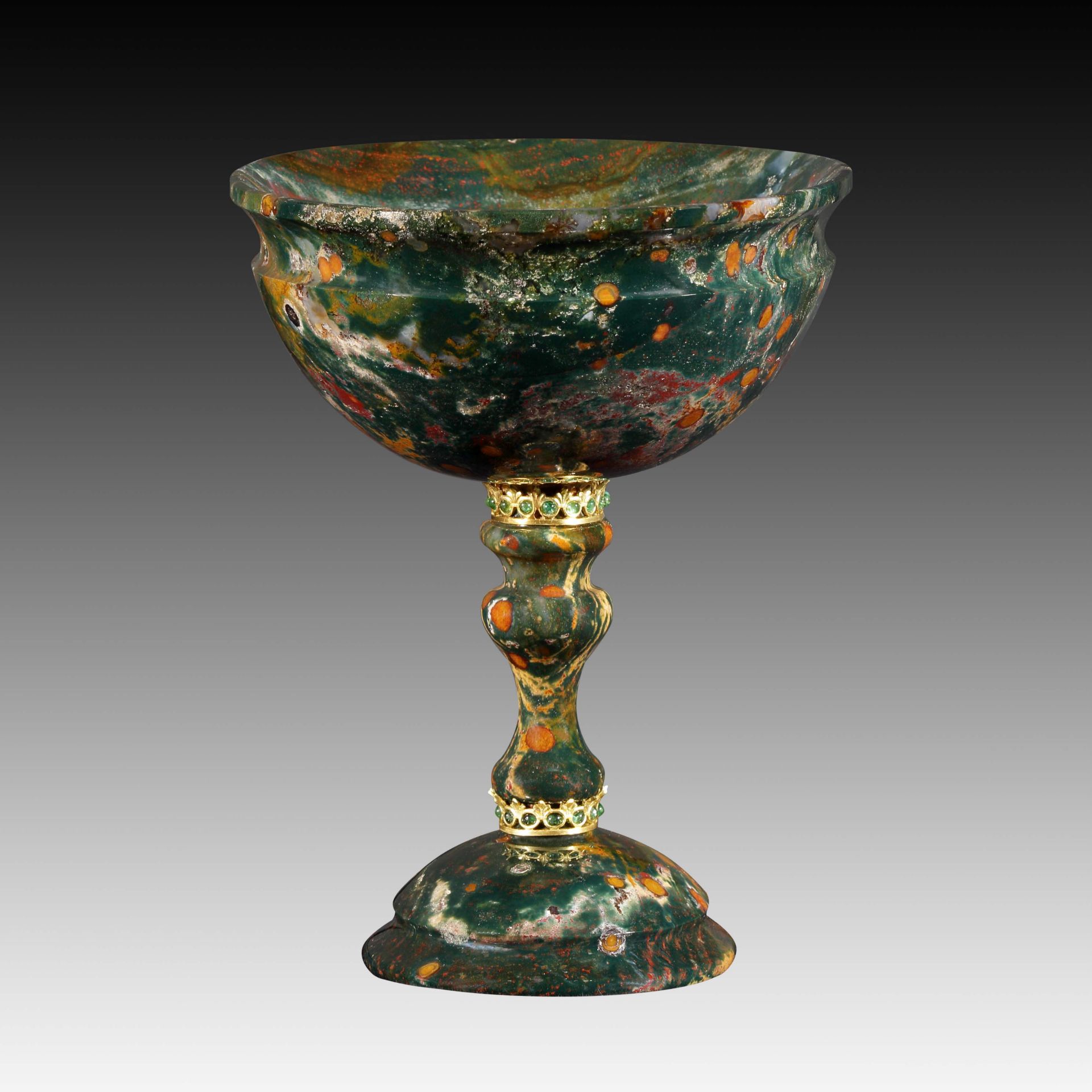 Ovaler Pokal aus grünem Jaspis - Kreation von Manfred Wild - Image 4 of 4
