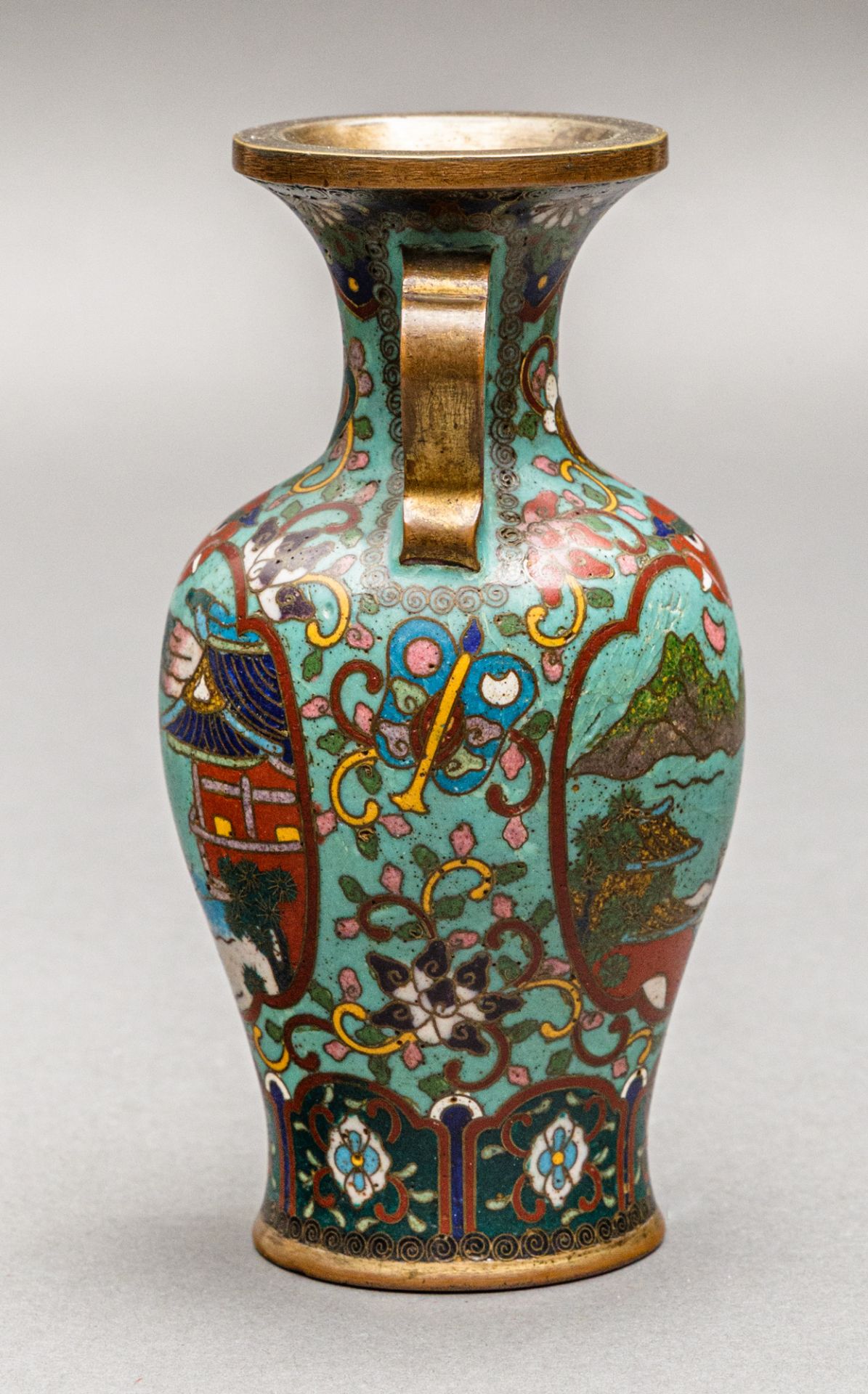 Japanische Cloisonné-Vase im chinesischen Stil, Meiji-Zeit (1868-1912) - Bild 2 aus 6