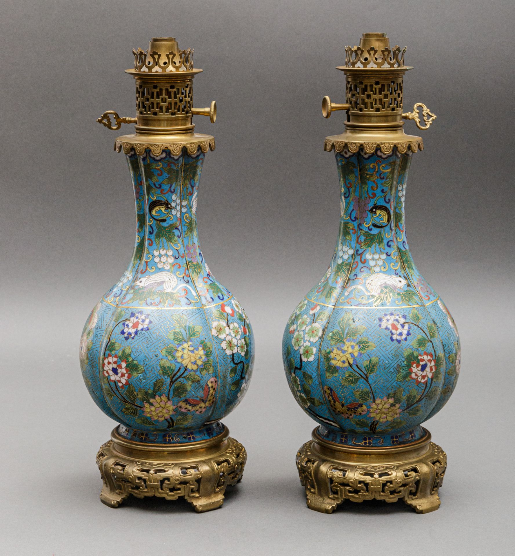 Paar Vasen-Lampen, China, um 1900. - Bild 3 aus 4