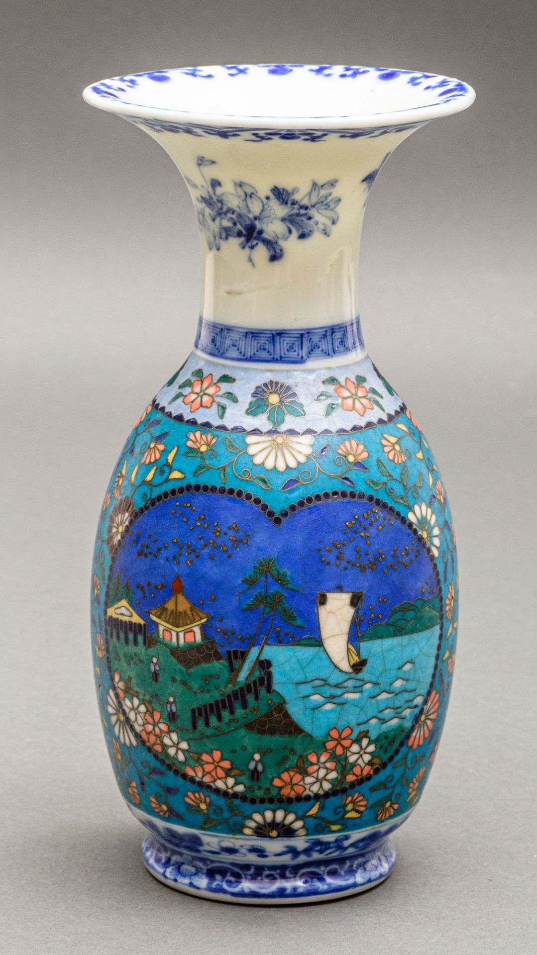 Porzellan-Cloisonné ('Jitai Shippo') Vase, Japan, wohl Takeuchi Chubei für Shippo Gaisha Company