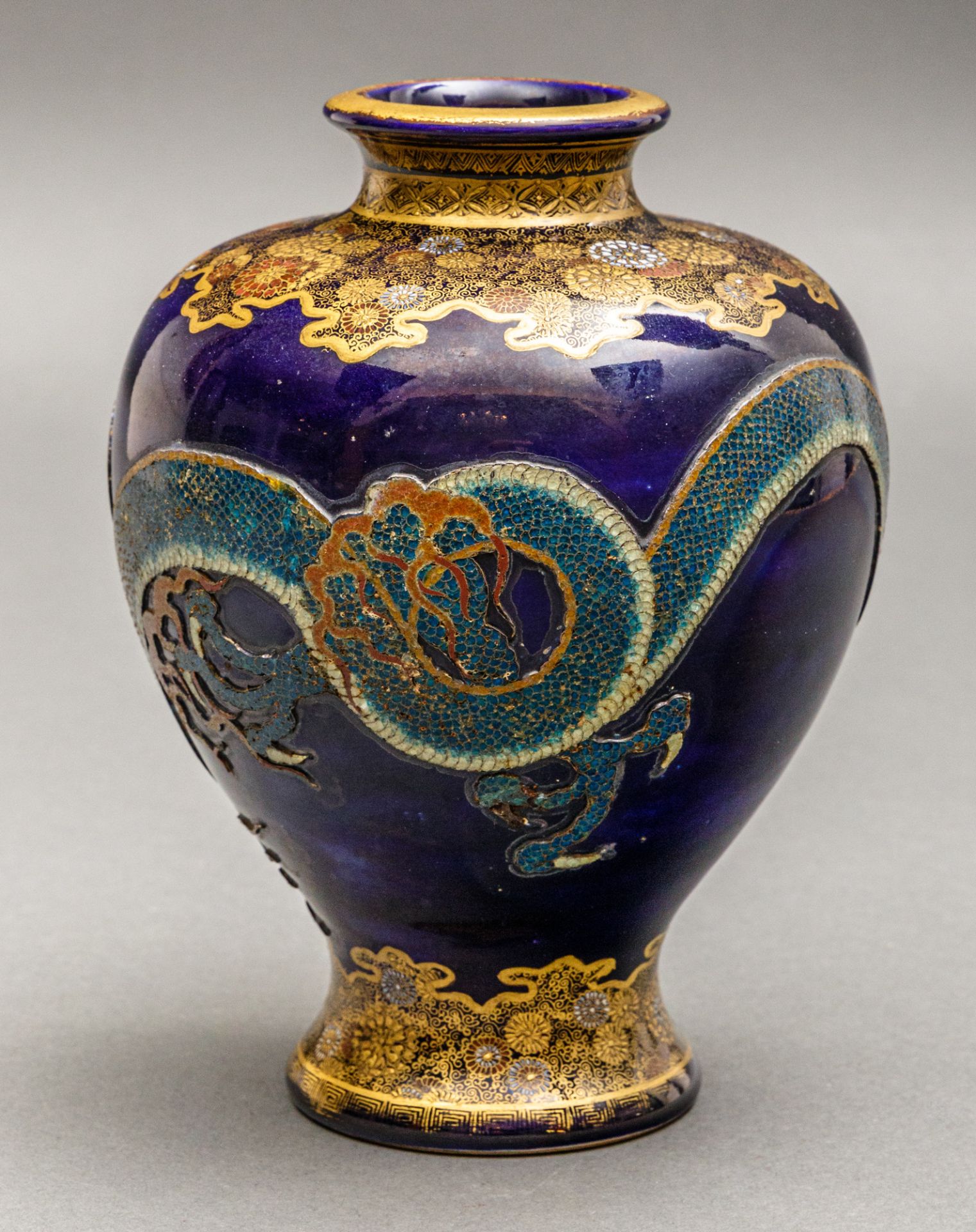 Satsuma Keramik Vase, Japan, Kinkozan Sobei VI (1824-84) - Bild 3 aus 6