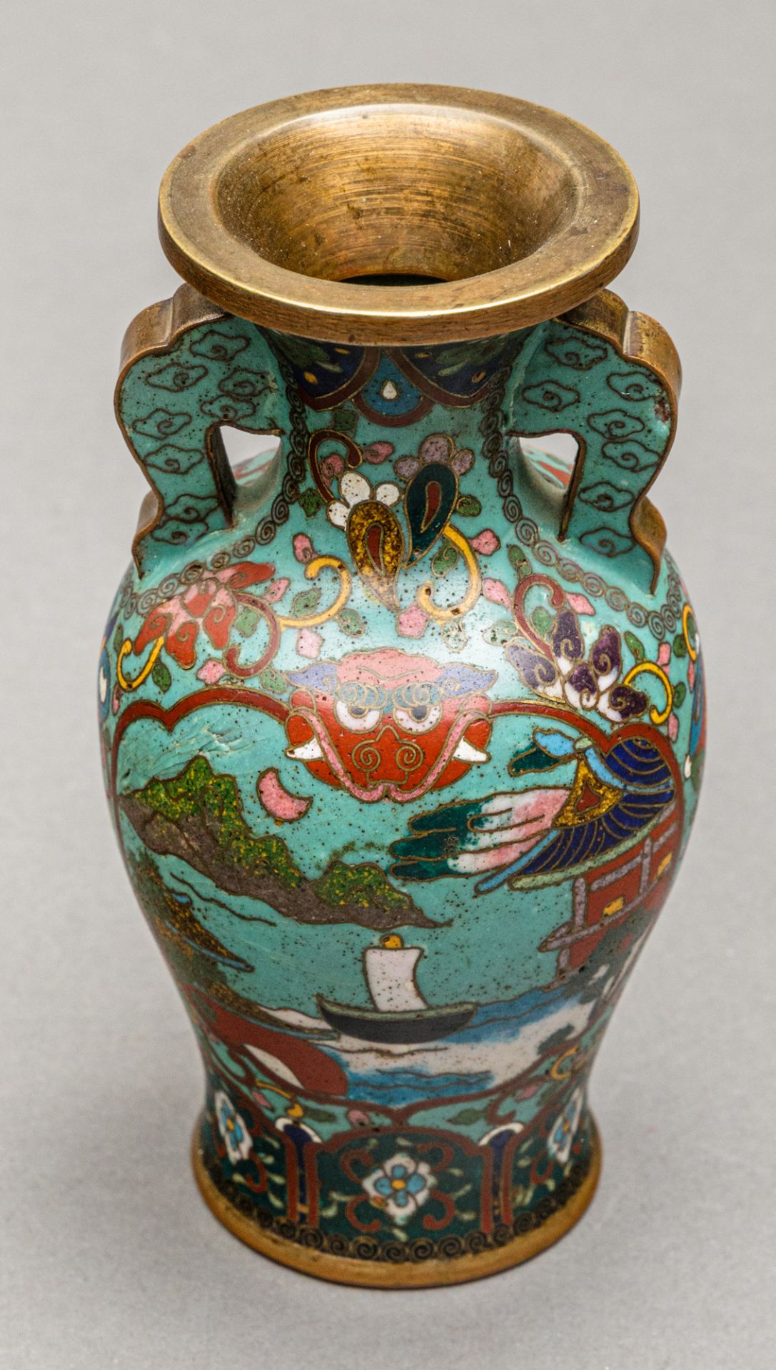 Japanische Cloisonné-Vase im chinesischen Stil, Meiji-Zeit (1868-1912) - Bild 6 aus 6