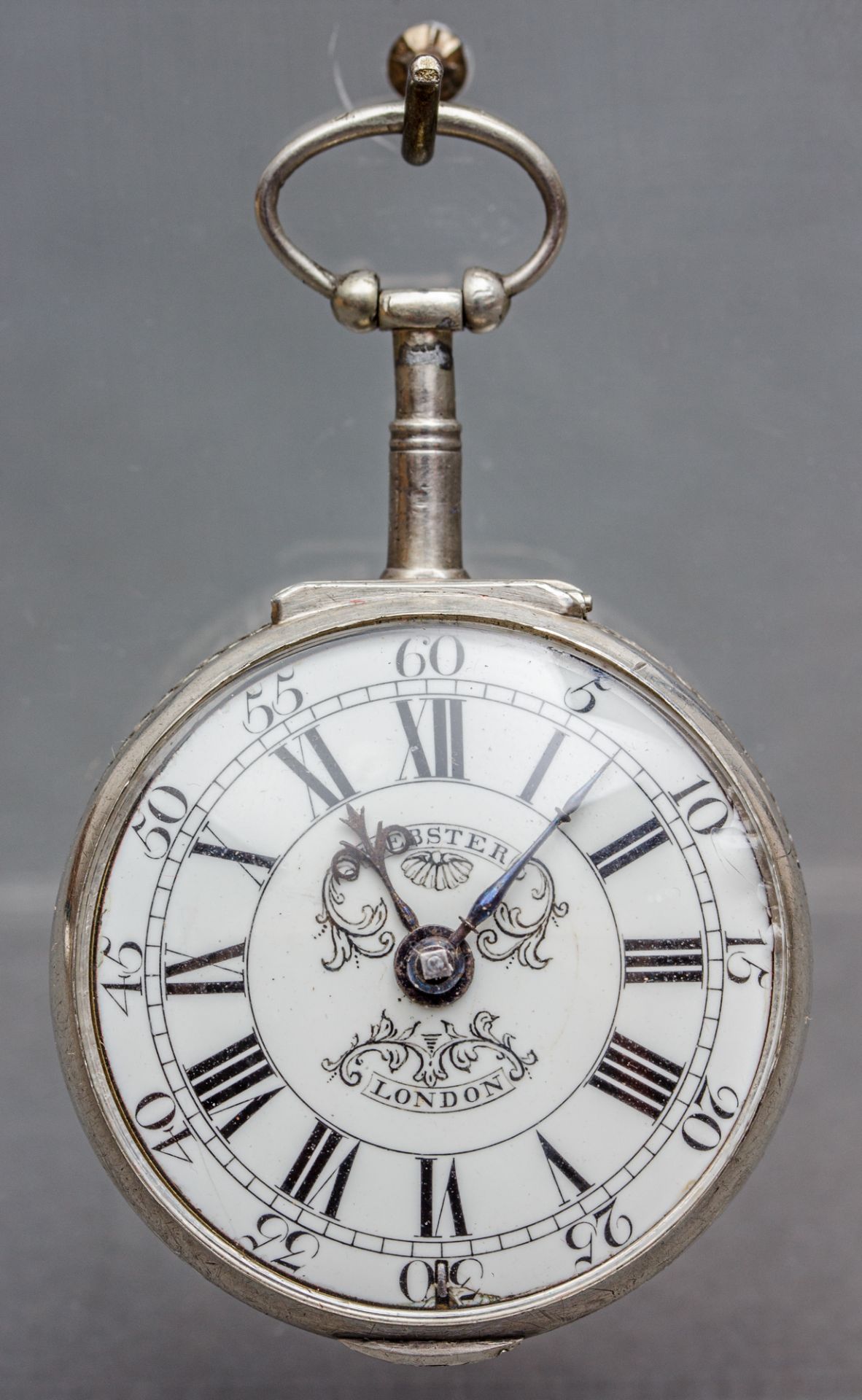 Spindeltaschenuhr Webster London, A. 18. Jh., Silber