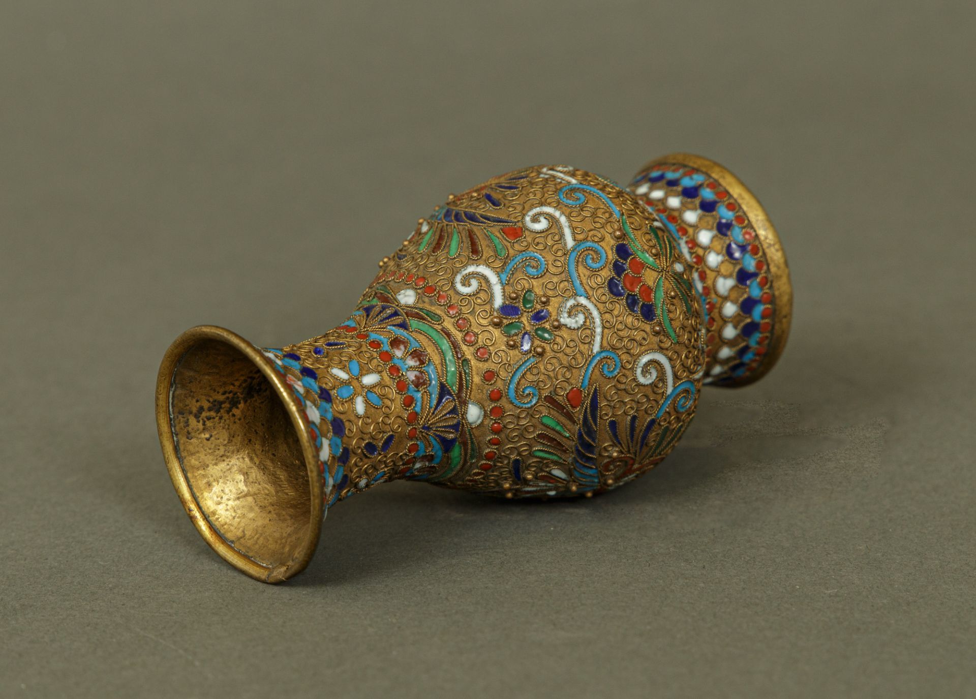 Cloisonné-Vase, russisch, - Bild 2 aus 2