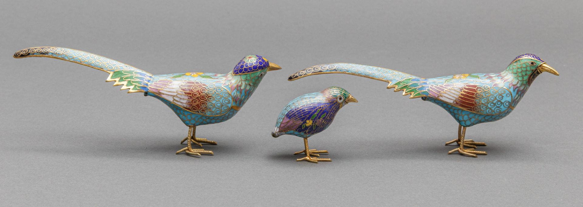 Drei Cloisonné Vogel-Figuren, China, wohl 20 Jh. - Bild 4 aus 4