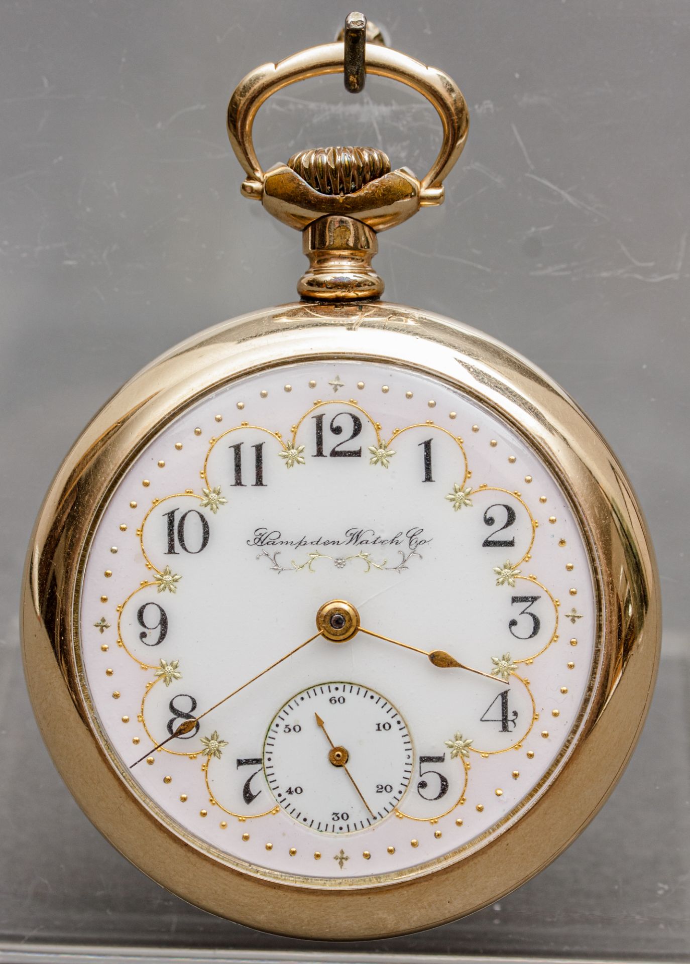 vergoldete Taschenuhr Hampdon Watch Co., um 1880