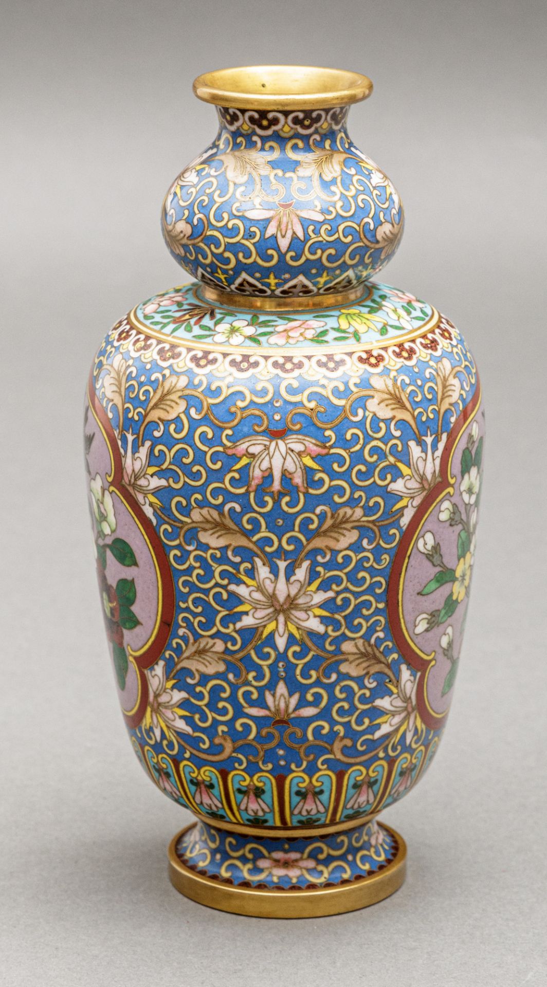 Cloisonné Doppelkürbisvase, China, um 1900 - Bild 4 aus 4