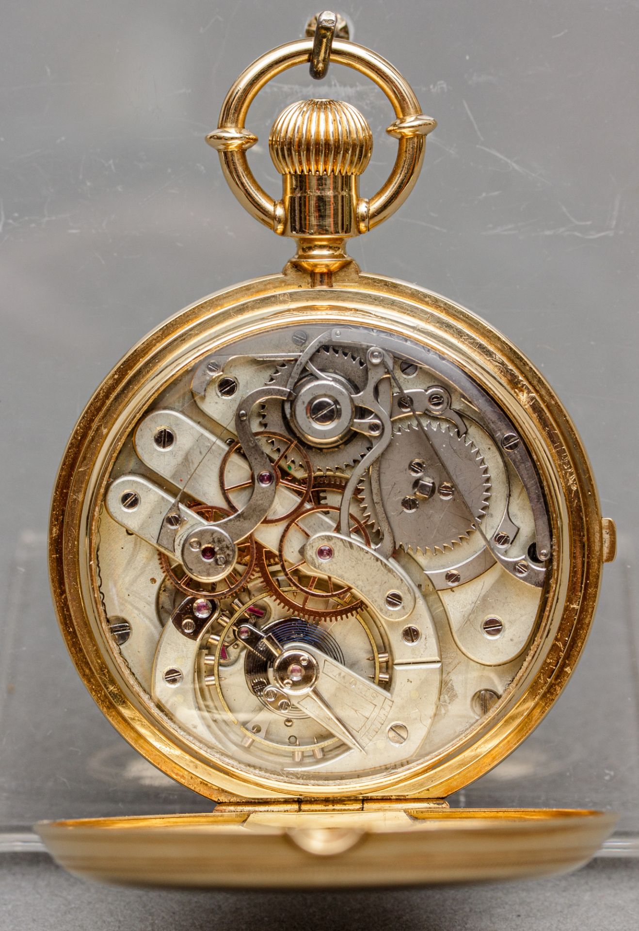 Savonette B. Haas mit Chronographenfunktion, um 1880, 750er GG - Bild 6 aus 6