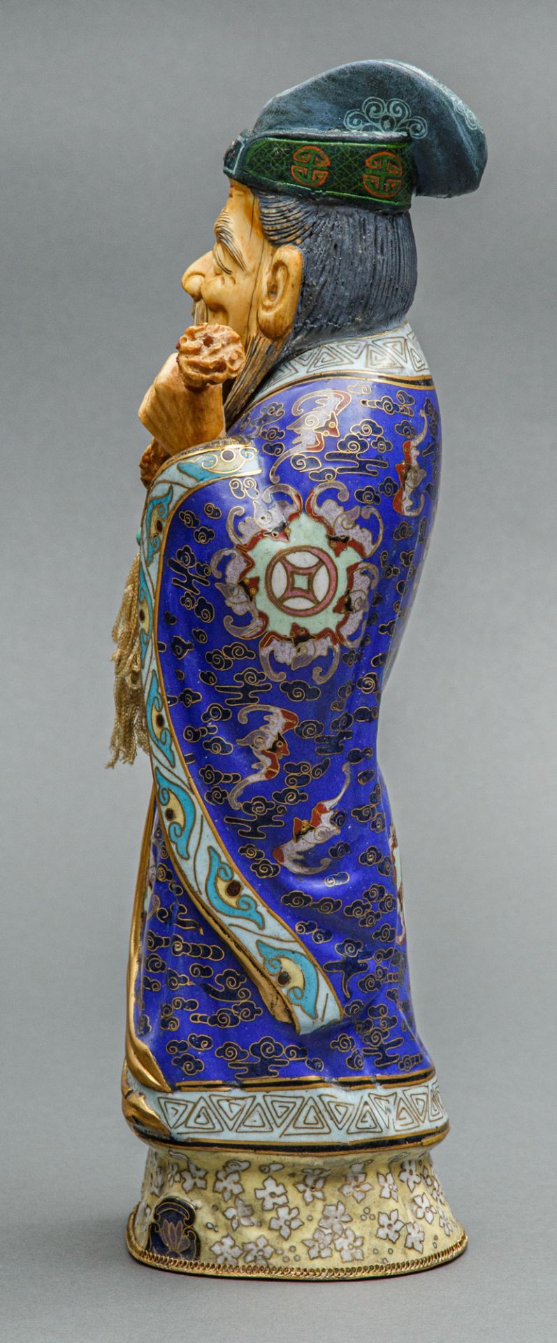 Cloisonné Figur, hochherrschaftlicher Hofbeamter, China, 20 Jh. - Bild 2 aus 5