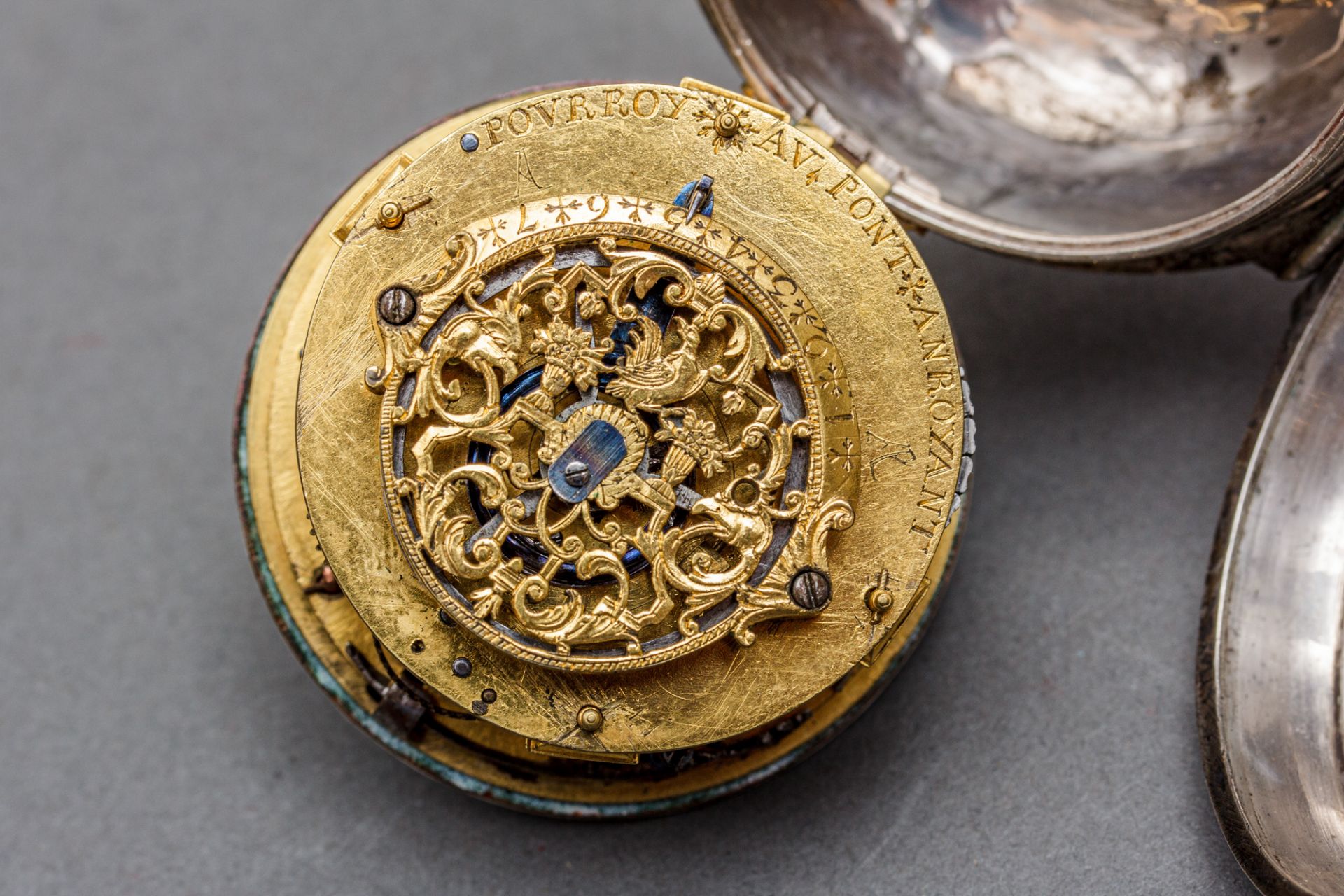 Einzeiger-Spindeltaschenuhr, Frankreich, um 1700 - Bild 4 aus 5