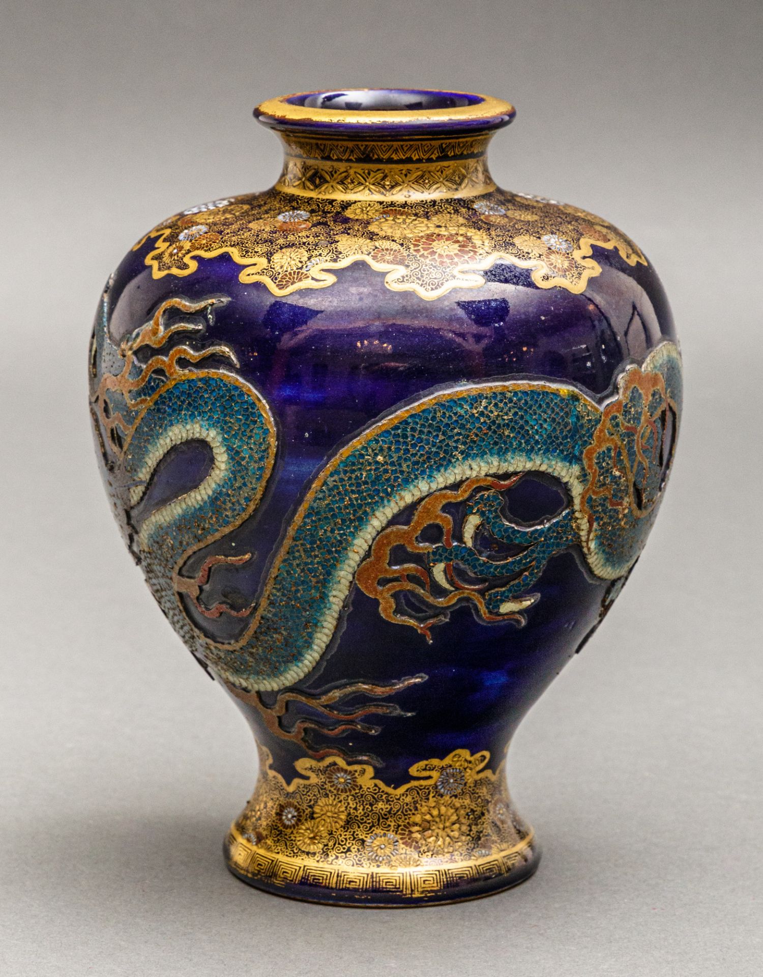 Satsuma Keramik Vase, Japan, Kinkozan Sobei VI (1824-84) - Bild 2 aus 6