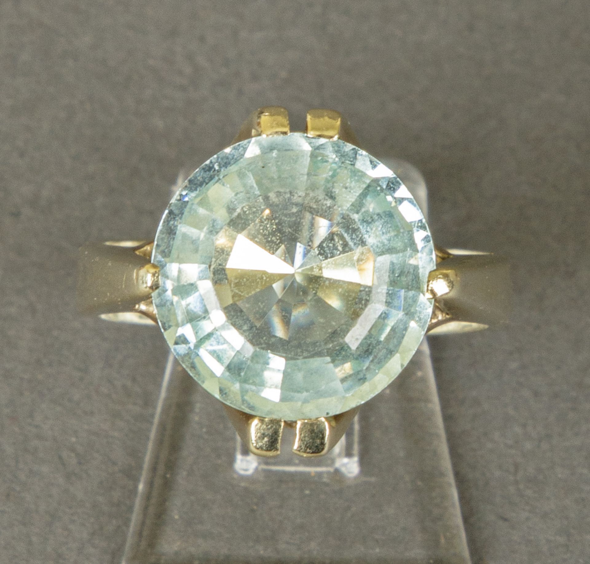 Ring mit Aquamarin, 585er GG - Image 2 of 2