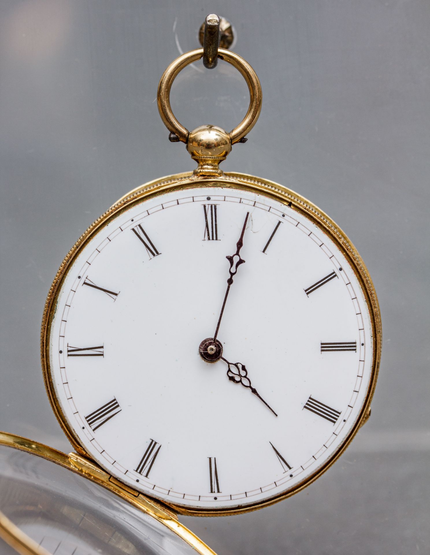 Taschenuhr, Échappement a Cylindre, um 1900, 750er GG - Bild 3 aus 5