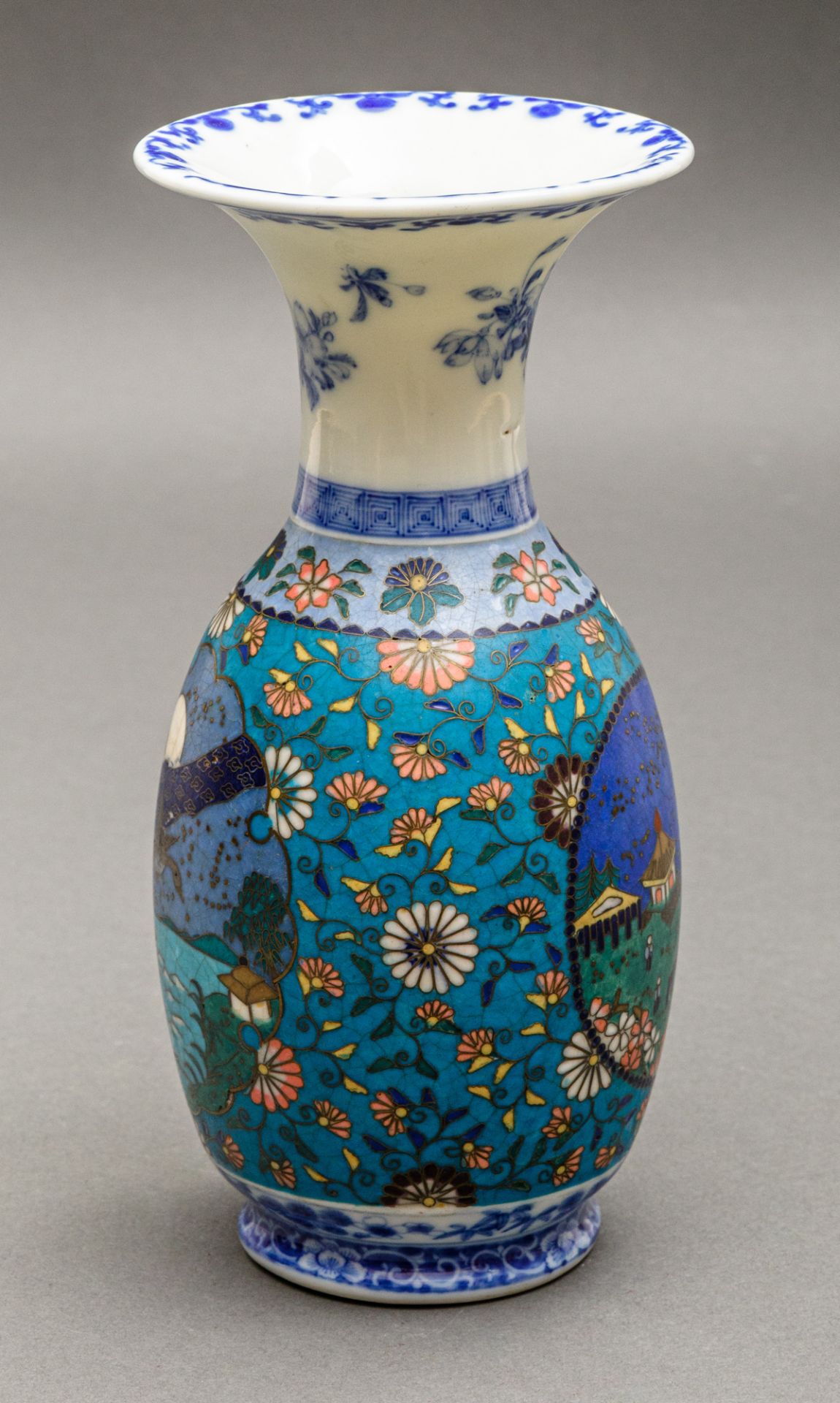 Porzellan-Cloisonné ('Jitai Shippo') Vase, Japan, wohl Takeuchi Chubei für Shippo Gaisha Company - Bild 4 aus 5