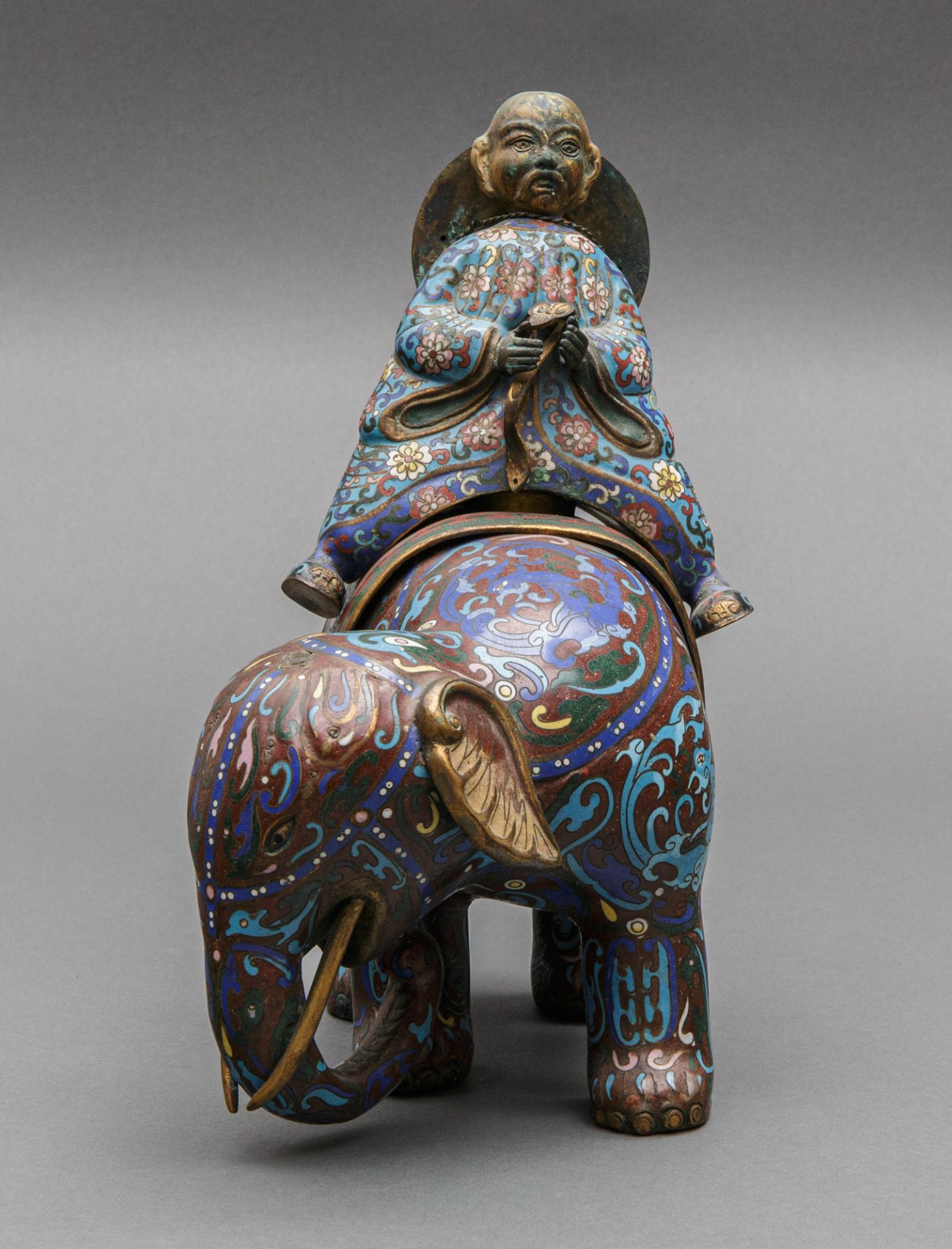 Cloisonné Elefant mit Reiter, China, wohl 19 Jh. - Bild 2 aus 5