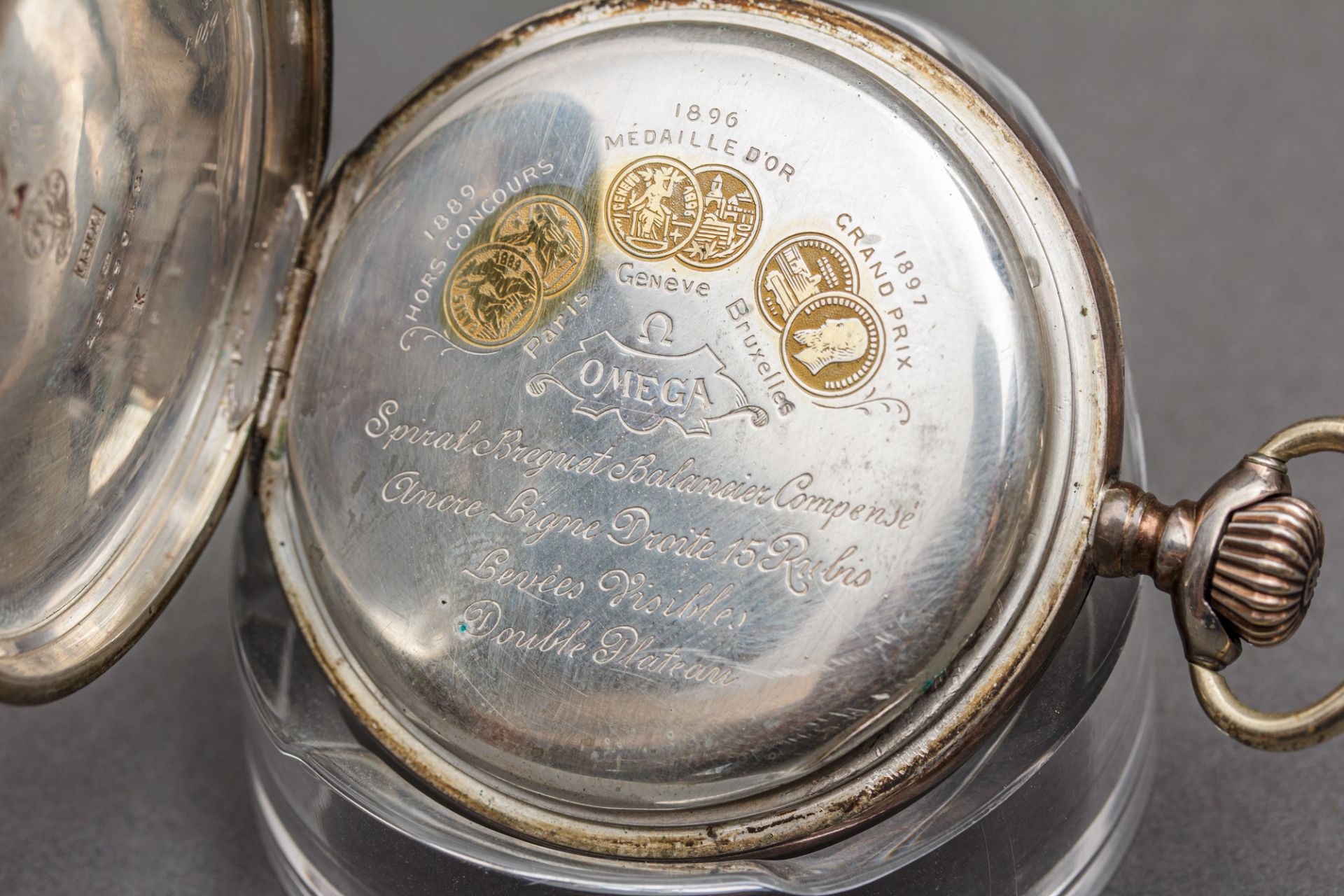 Taschenuhr Omega, um 1900, 800er Silber - Bild 3 aus 5