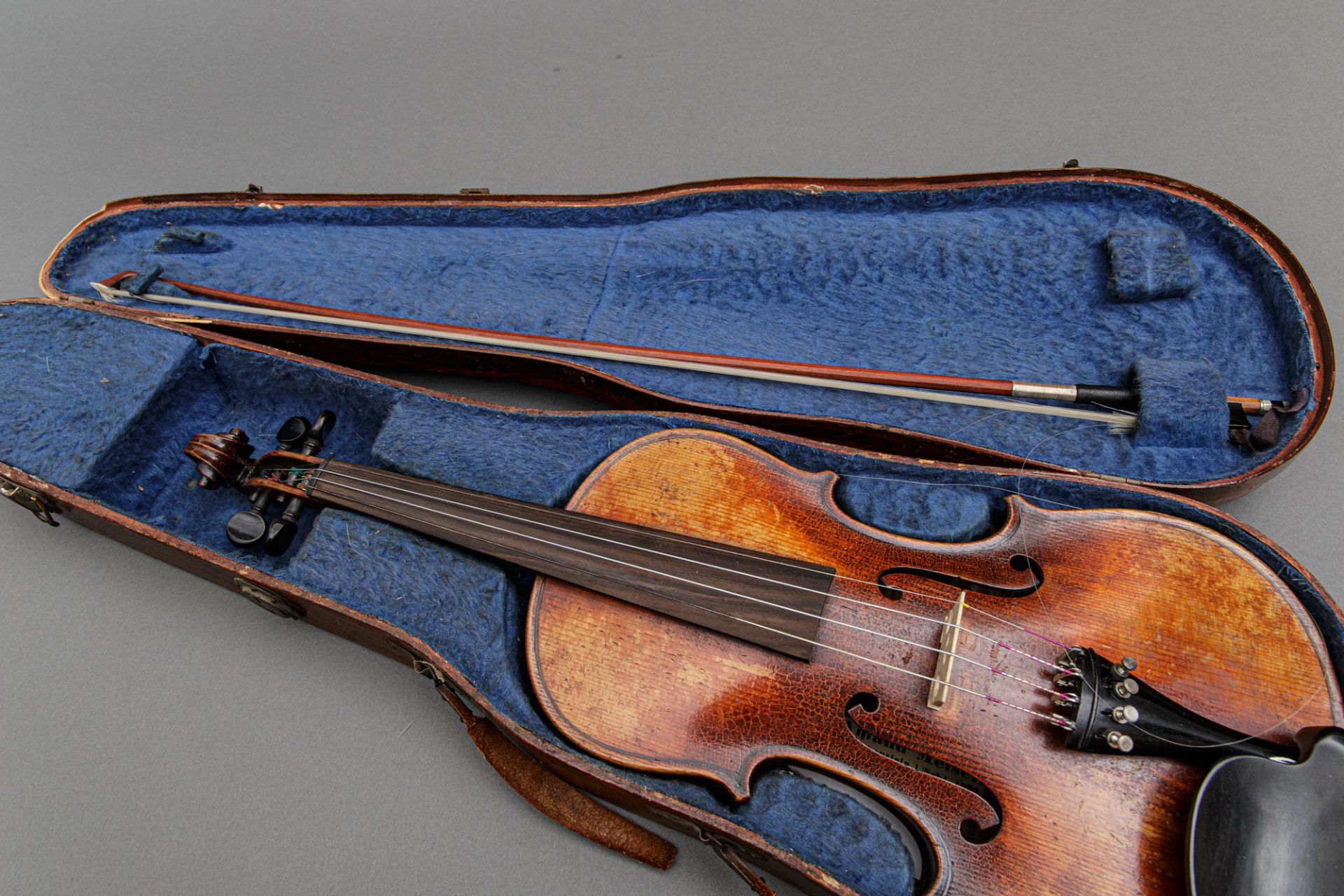 4/4-Violine, Amand Meisel, Frankenstein i./Schlesien 1880, mit Bogen - Image 3 of 5