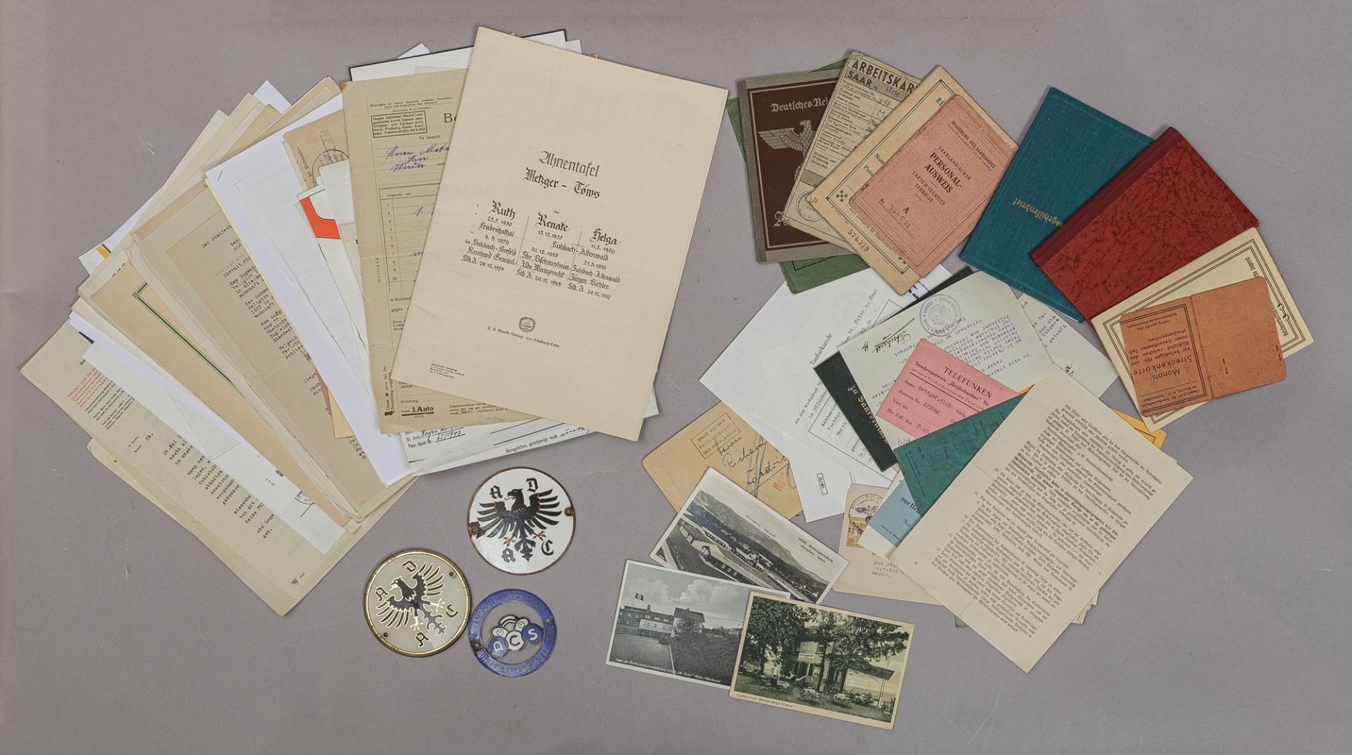 Konvolut persönlicher Unterlagen vom Dritten Reich bis heute