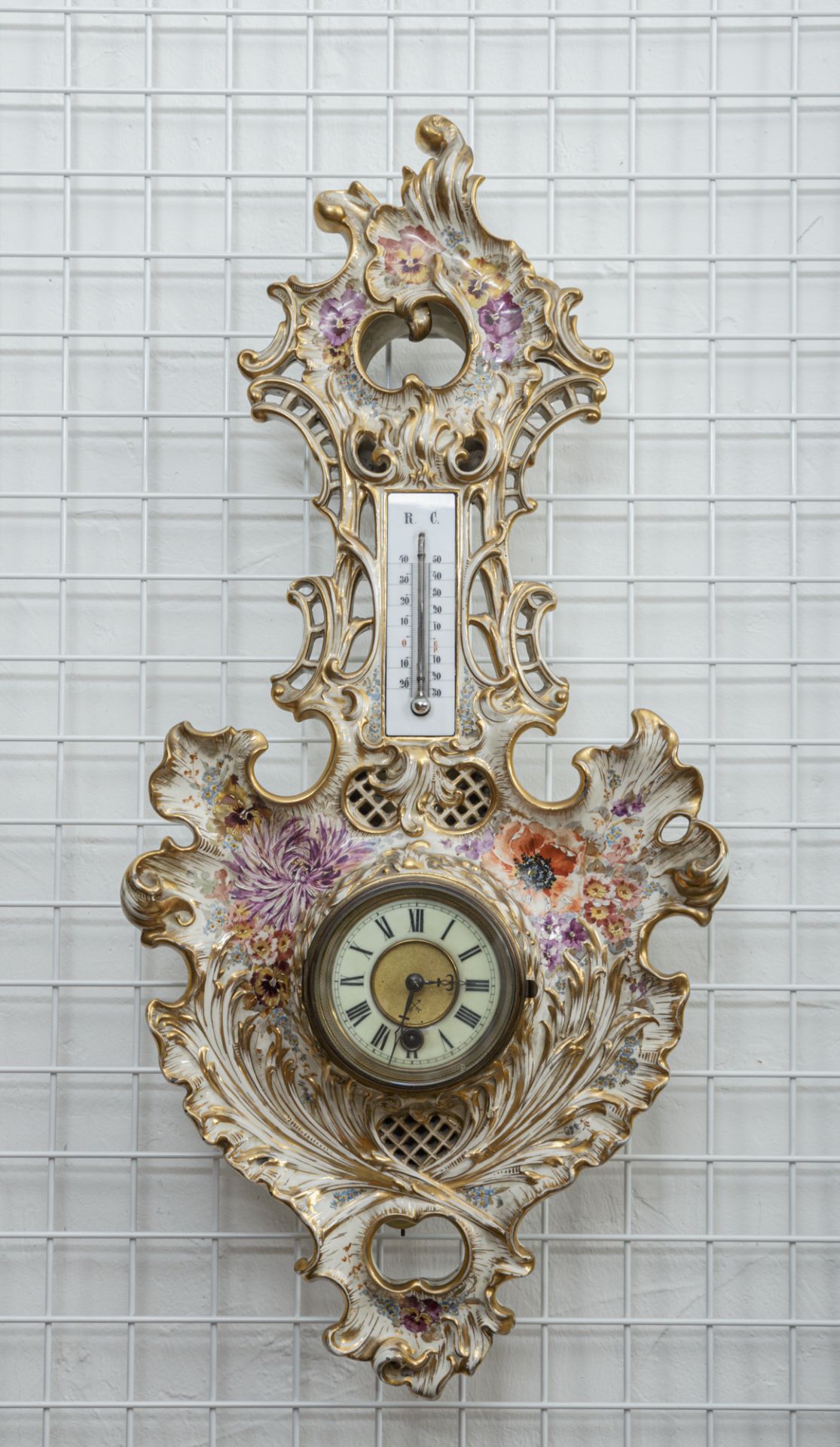 Rokoko-Wanduhr, deutsch um 1880-1900