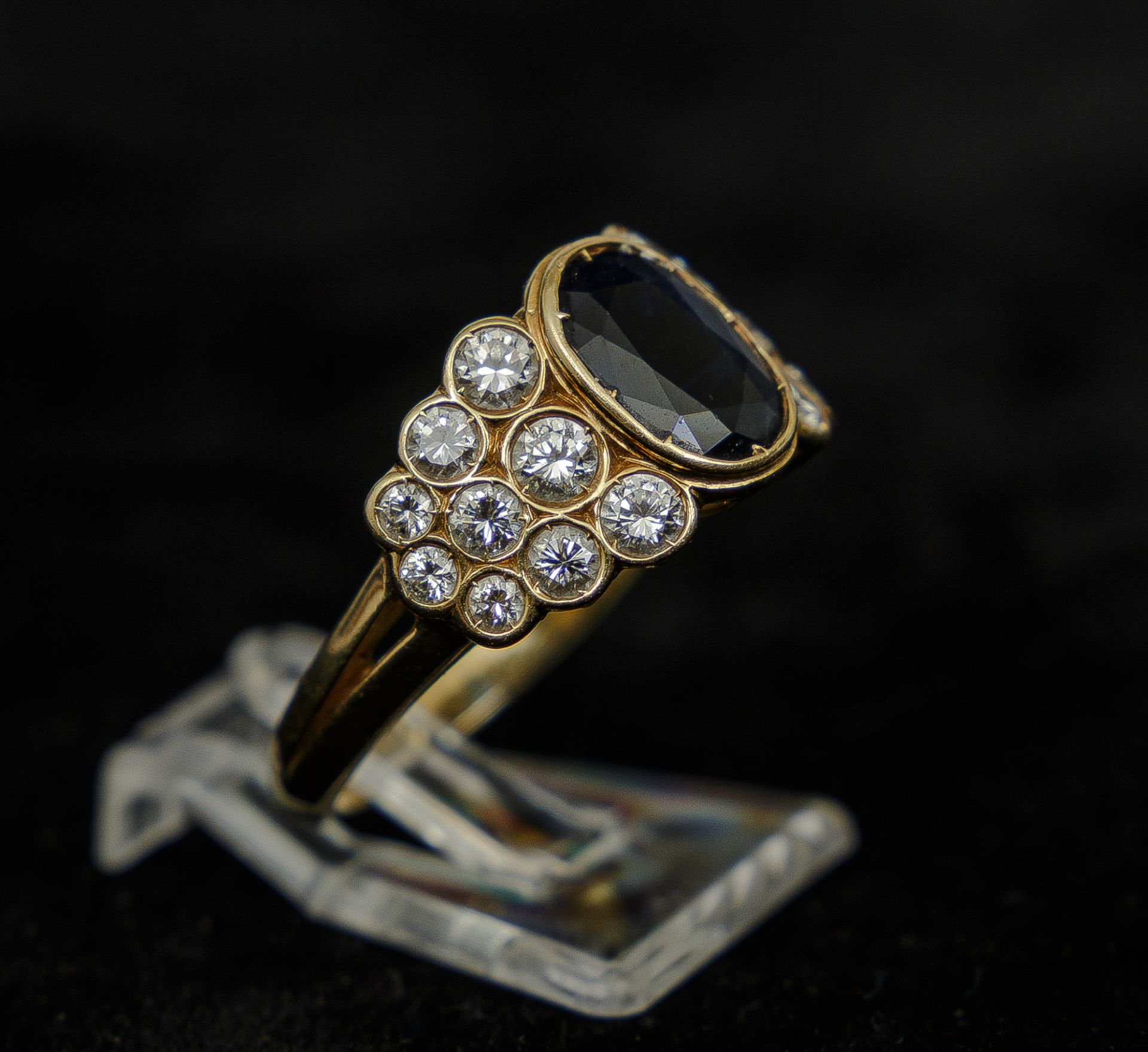 Ring mit Safir, GG 750 - Image 5 of 6