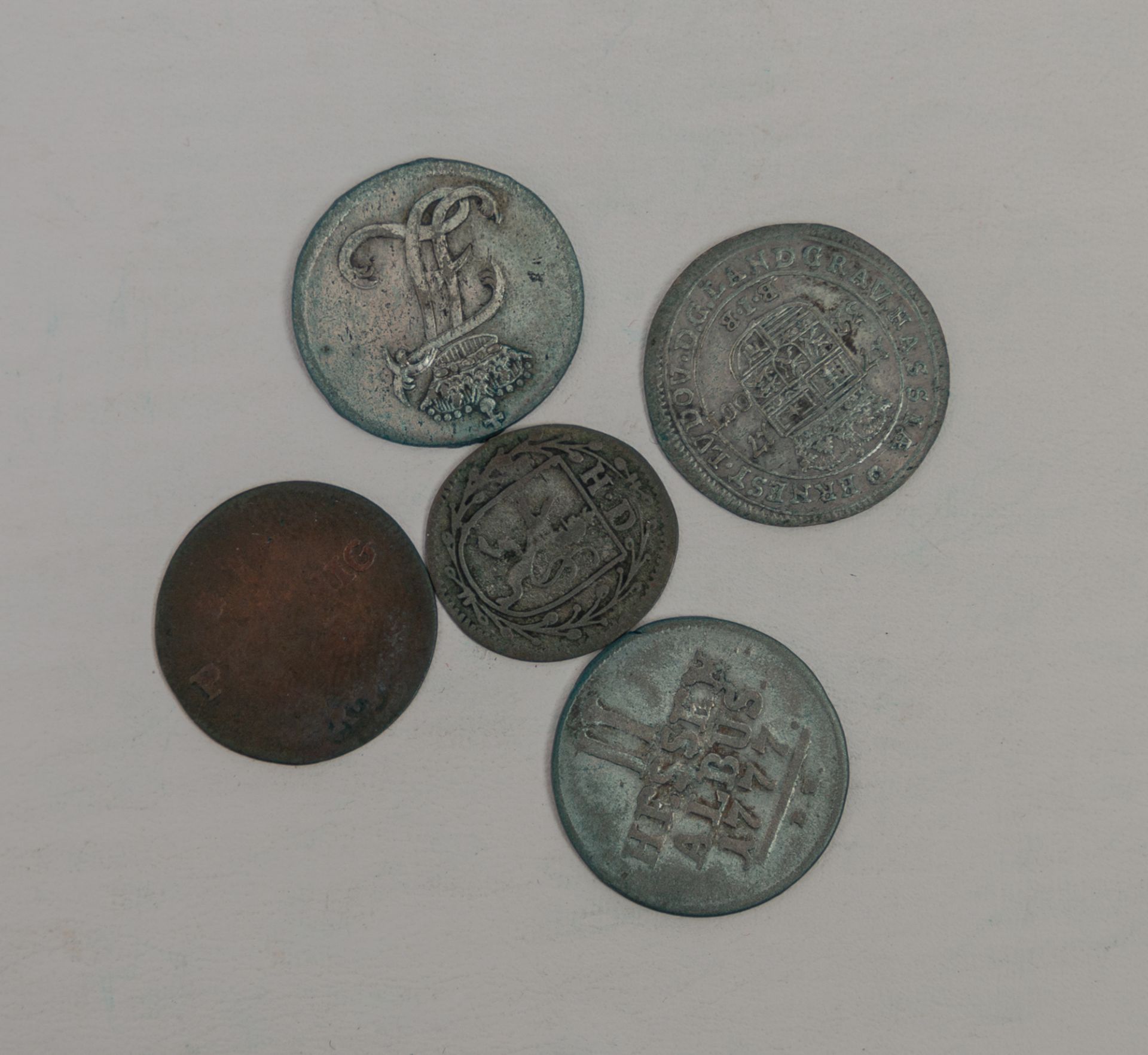 4 hessische Kleinmünzen, 18. Jh.
