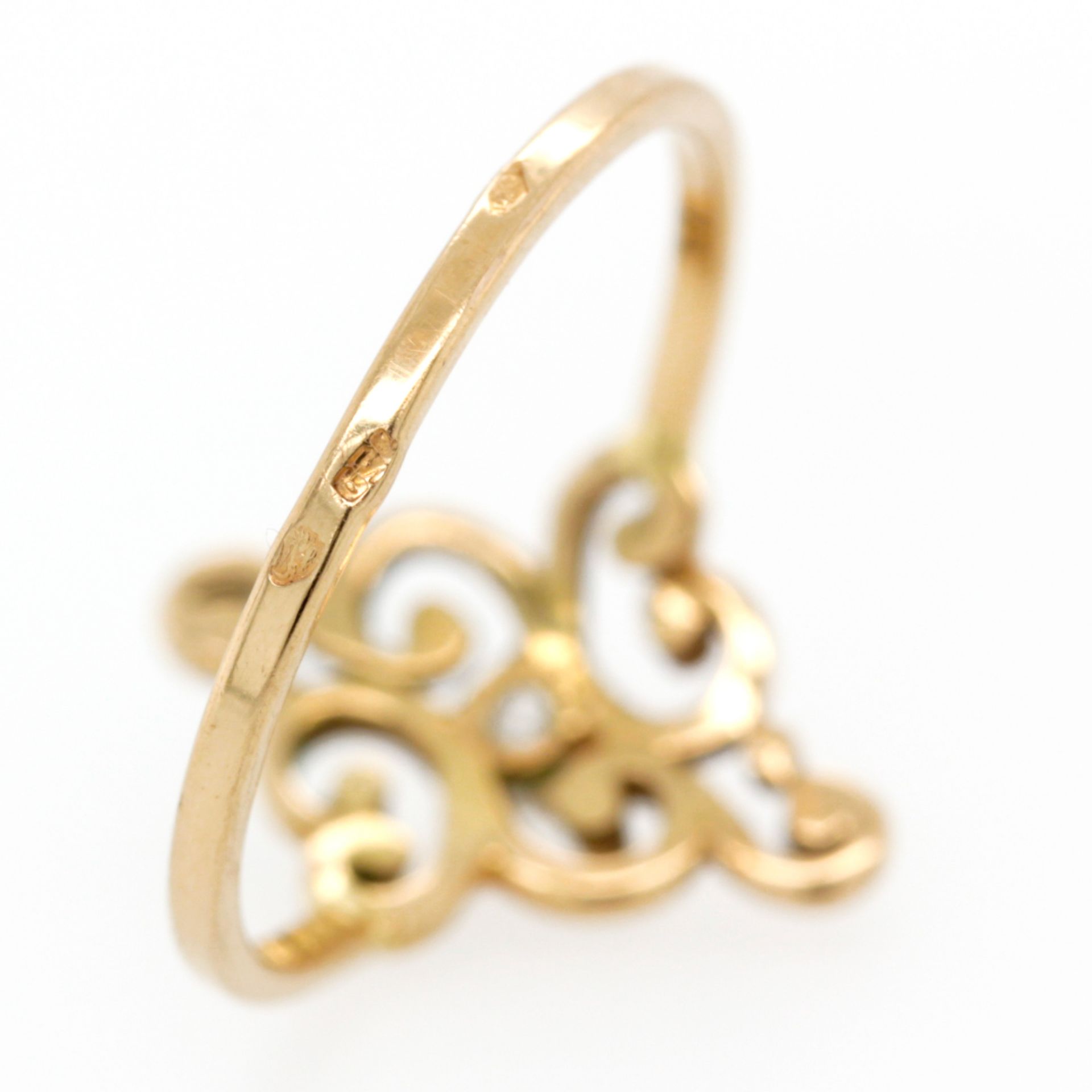 Ring mit winzigem Brillant, GG 750 - Image 4 of 4