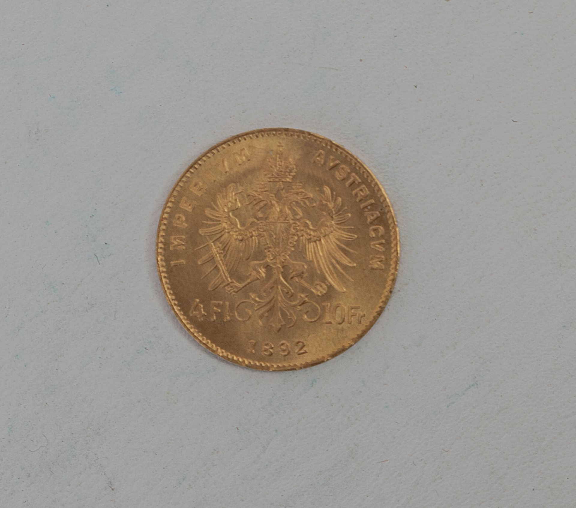 Goldmünze, 4 Florin/10 Franken, 1892, Österr., Franz Joseph I. - Bild 2 aus 2