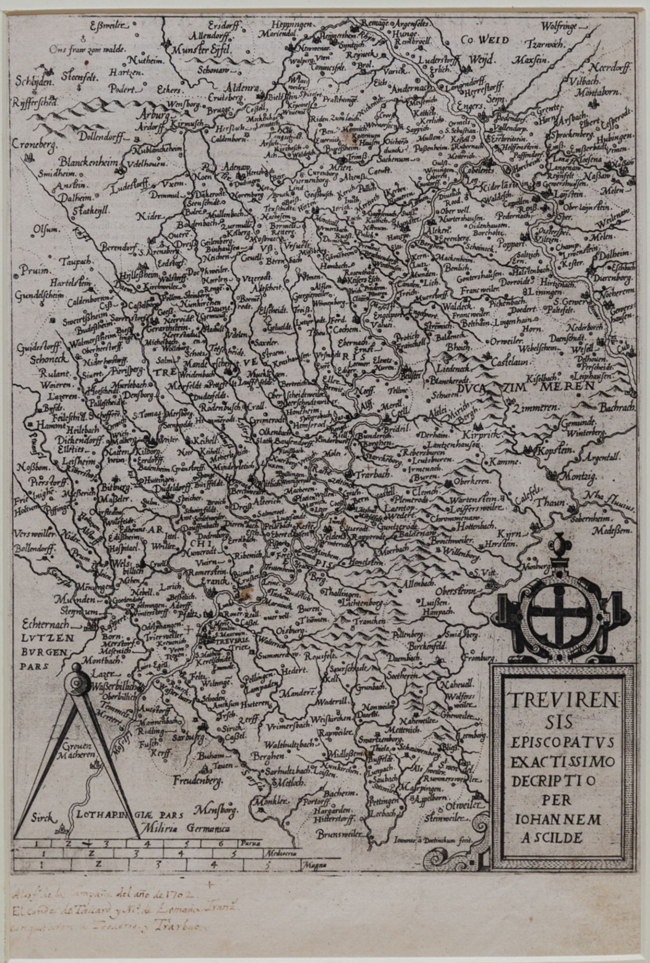 Kupferstichkarte des Erzbistums Trier