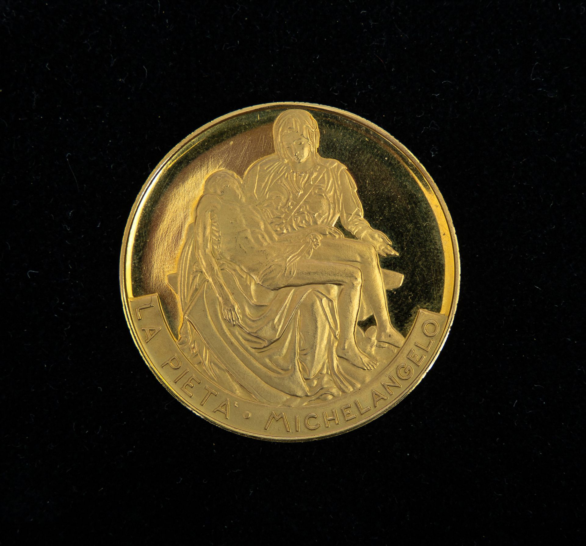 große Goldmedaille, La Pieta - Michelangelo, 900er Gold